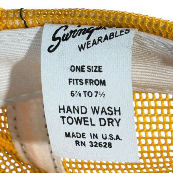 Vintage 70s CAT Diesel Power Snapback Mesh Trucker Hat Yellow One Size - Picture 5 of 6